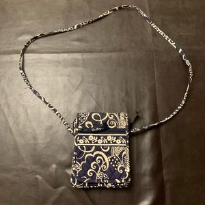 Vera Bradley Mini Crossbody in Twirly Birds Navy